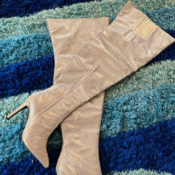 π Poster Girl Thigh High Sparkle Rhinestone Stiletto Boots π - Picture 1 of 10